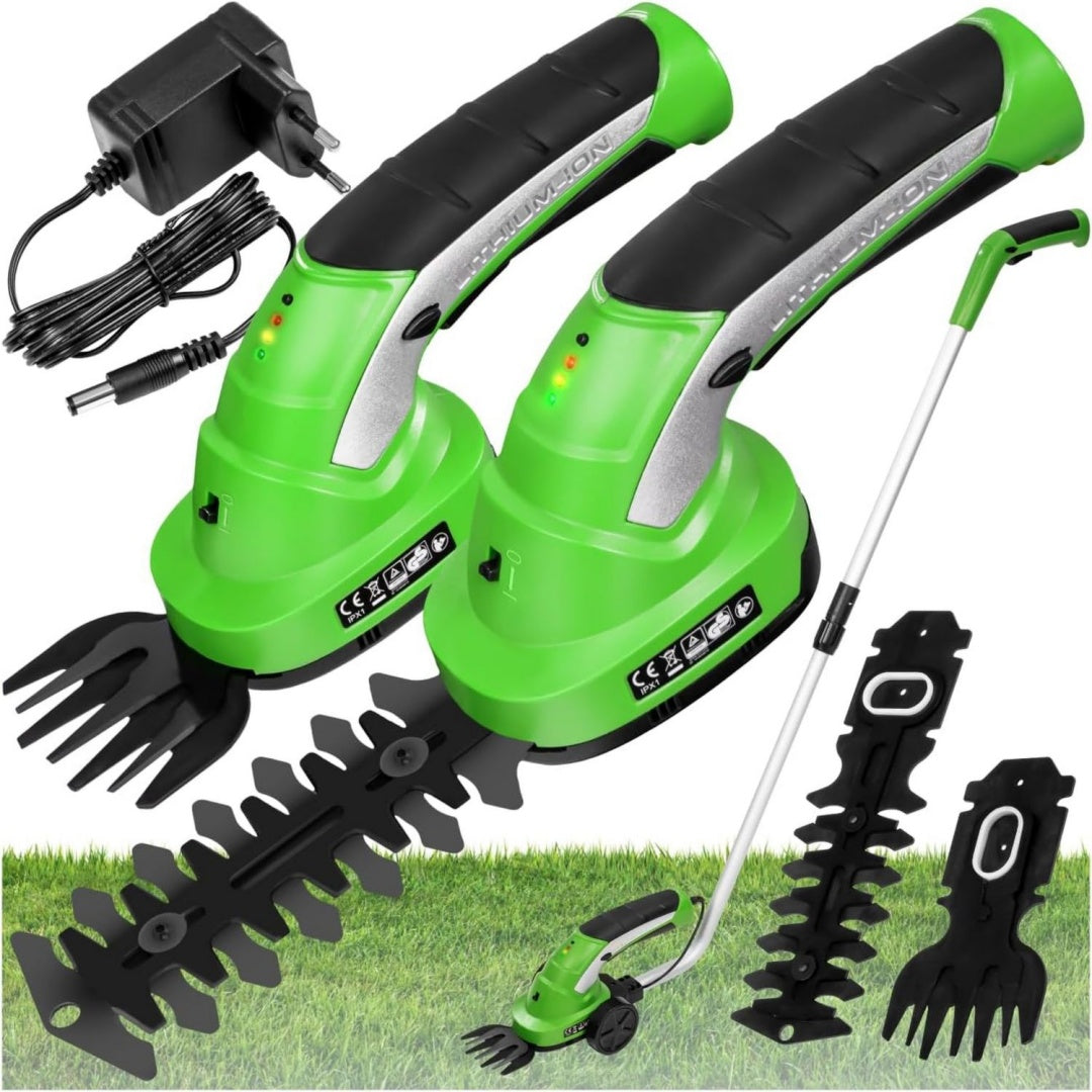 Tagliasiepi regolabile verde con design versatile