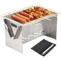 Barbecue a carbone pieghevole regolabile nero con design versatile