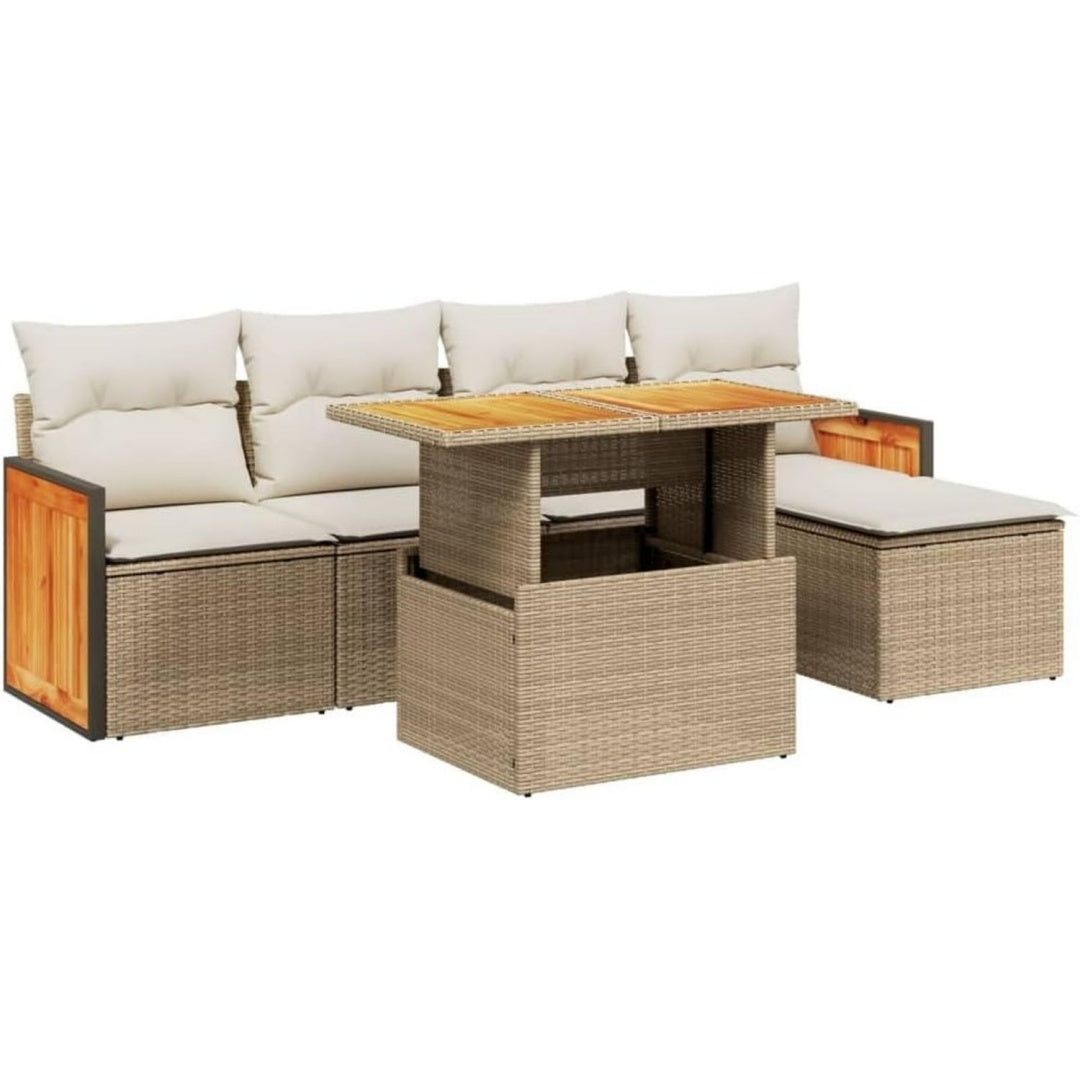 Salotto modulare da esterno pieghevole regolabile beige