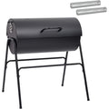 Barbecue a carbone con struttura in acciaio nero per spazi esterni