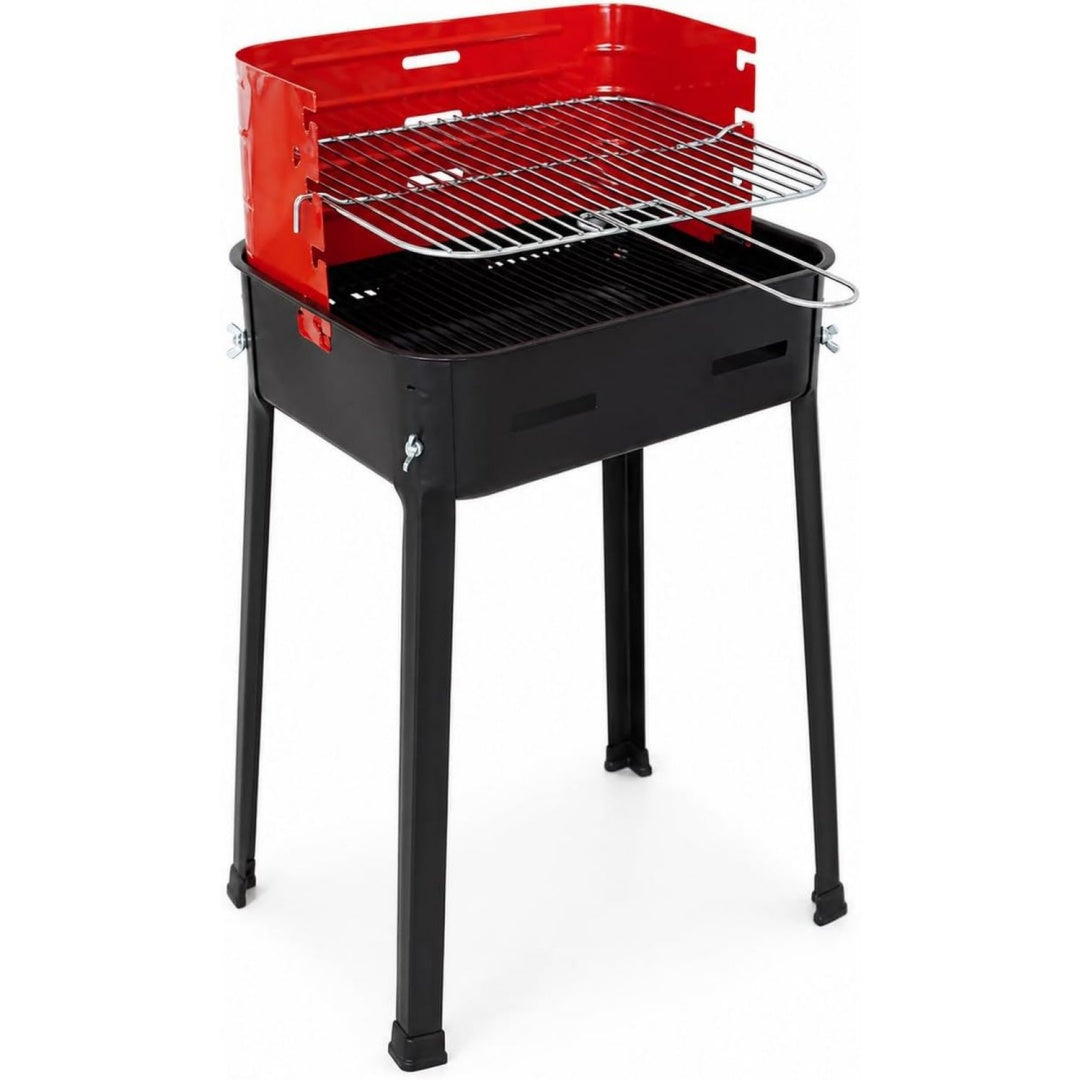 Barbecue a carbone con struttura in acciaio nero
