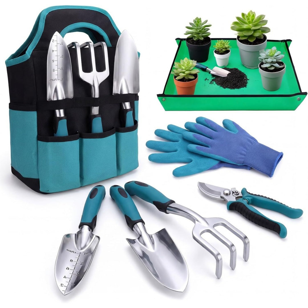 Set di accessori con struttura in acciaio in alluminio nero per spazi esterni resistente all acqua